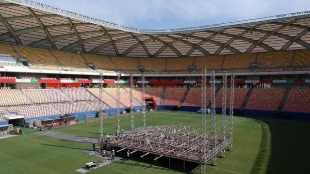 No momento, você está visualizando Palco para o show de Sandy e Junior em Manaus começa a ser montado