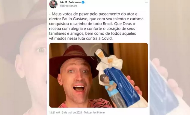 No momento, você está visualizando Bolsonaro é detonado após lamentar morte de Paulo Gustavo