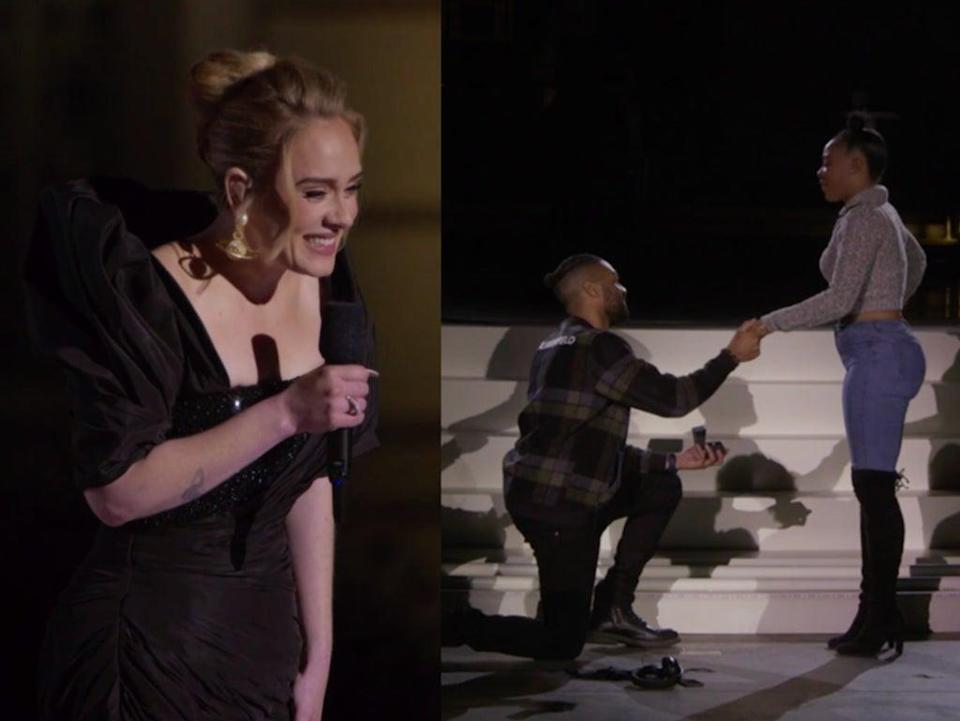 Leia mais sobre o artigo Adele interrompe show para fã pedir namorada em casamento; veja no vídeo