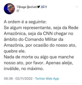 Leia mais sobre o artigo Twitter apaga publicação com ameaça a jornalistas durante protestos em Manaus