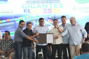 Leia mais sobre o artigo Wilson Lima e David Almeida assinam ordem de serviço para construção do Parque Gigantes da Floresta