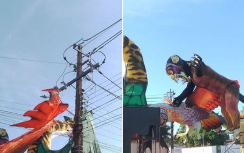 No momento, você está visualizando Alegoria do Boi Garantido desaba em cima de fiação elétrica em Parintins