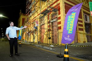 Leia mais sobre o artigo Prefeito Renato Junior vistoria avanço de obra de recuperação da estrutura do Mercado Adolpho Lisboa